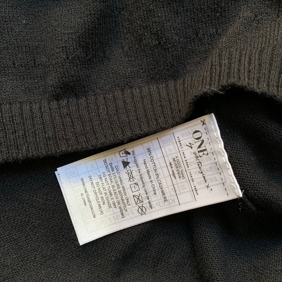 Free People One Teaspoon Cashmere Funnel Turtleneck Sweater Knit Black XXS - Picture 14 of 14